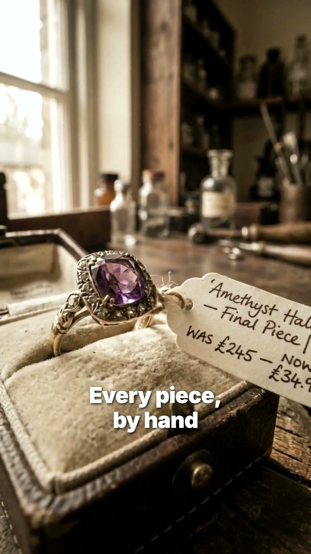 Amethyst halo ring, £245 marked down to £34.95